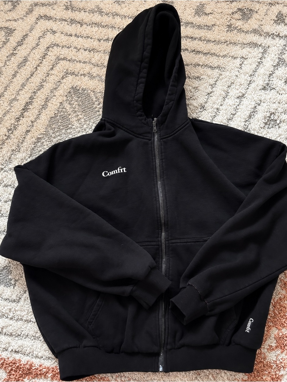 🖤 COMFRT 🖤 Zip Up Heavyweight Hug Stress Hoodie Sweater Unisex - Part of Set - Picture 2 of 10
